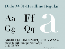 DidotW01-Headline Regular Version 2.02 Font Sample