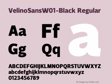 VelinoSansW01-Black Regular Version 1.00 Font Sample