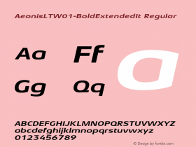 AeonisLTW01-BoldExtendedIt Regular Version 1.100 Font Sample