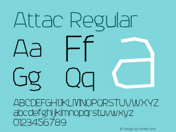 Attac Regular Version 4.10 Font Sample