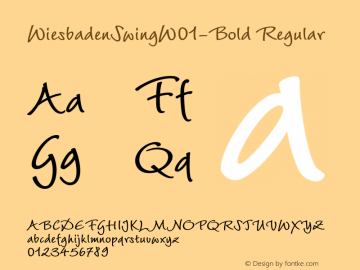 WiesbadenSwingW01-Bold Regular Version 1.01 Font Sample