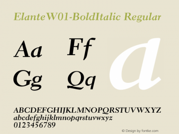 ElanteW01-BoldItalic Regular Version 1.02图片样张