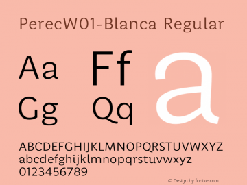 PerecW01-Blanca Regular Version 1.00 Font Sample