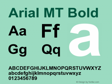 Arial MT Bold 001.001 Font Sample