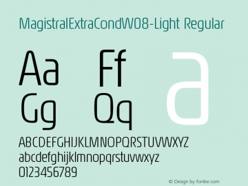 MagistralExtraCondW08-Light Regular Version 1.20 Font Sample