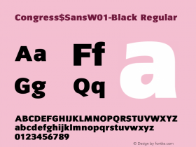 Congress$SansW01-Black Regular Version 1.00 Font Sample