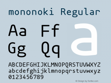 mononoki Regular Version 1.001图片样张