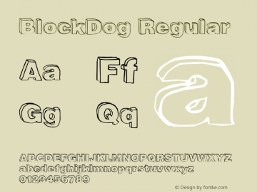 BlockDog Regular Version 1.20 Font Sample