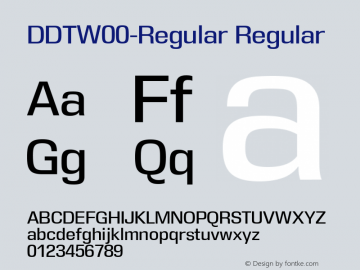 DDTW00-Regular Regular Version 1.40图片样张
