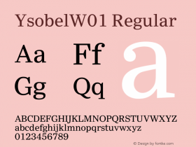 YsobelW01 Regular Version 2.01 Font Sample