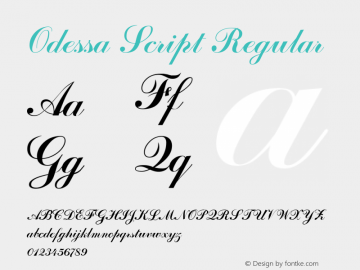 Odessa Script Regular Altsys Fontographer 3.5  6/26/92图片样张