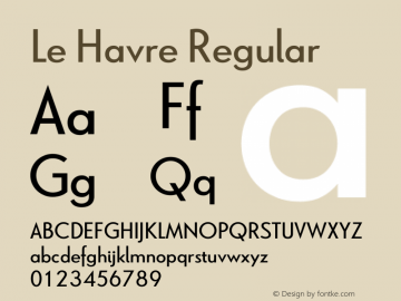 Le Havre Regular Version 1.00 Font Sample