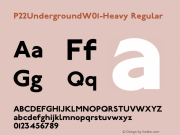 P22UndergroundW01-Heavy Regular Version 1.00 Font Sample