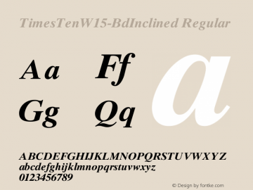 TimesTenW15-BdInclined Regular Version 1.1 Font Sample