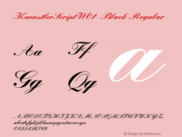 KuenstlerScriptW01-Black Regular Version 1.02 Font Sample