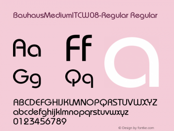 BauhausMediumITCW08-Regular Regular Version 1.00 Font Sample