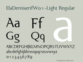 ElaDemiserifW01-Light Regular Version 1.00 Font Sample