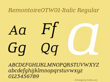 RemontoireOTW01-Italic Regular Version 2.10图片样张