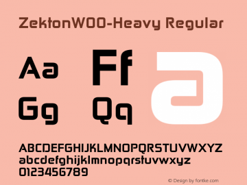 ZektonW00-Heavy Regular Version 4.00 Font Sample