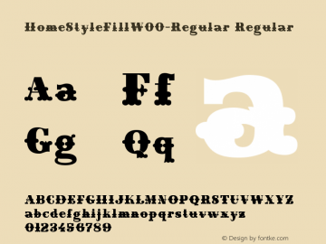 HomeStyleFillW00-Regular Regular Version 1.70 Font Sample