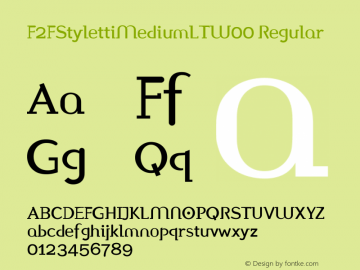 F2FStylettiMediumLTW00 Regular Version 1.00 Font Sample