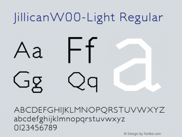 JillicanW00-Light Regular Version 3.10 Font Sample