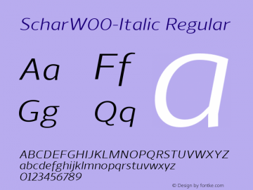 ScharW00-Italic Regular Version 1.00图片样张