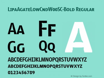 LipaAgateLowCndW00SC-Bold Regular Version 1.00 Font Sample