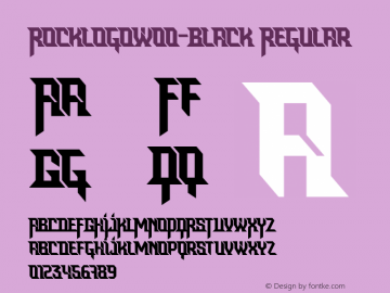 RocklogoW00-Black Regular Version 1.00 Font Sample