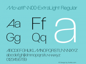 MovatifW00-ExtraLight Regular Version 1.10图片样张