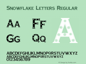 Snowflake Letters Regular Macromedia Fontographer 4.1 26/05/99 Font Sample