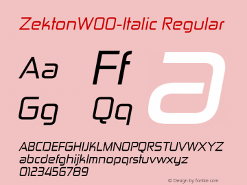 ZektonW00-Italic Regular Version 4.00图片样张