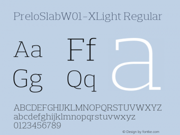 PreloSlabW01-XLight Regular Version 1.00图片样张