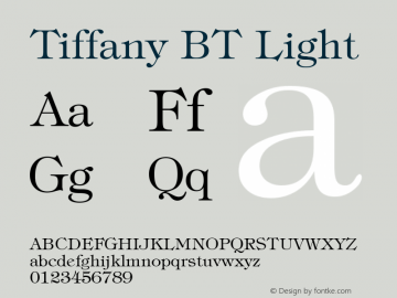 Tiffany BT Light mfgpctt-v1.58 Thursday, March 4, 1993 9:49:36 am (EST) Font Sample