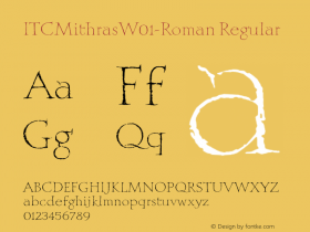 ITCMithrasW01-Roman Regular Version 1.00图片样张