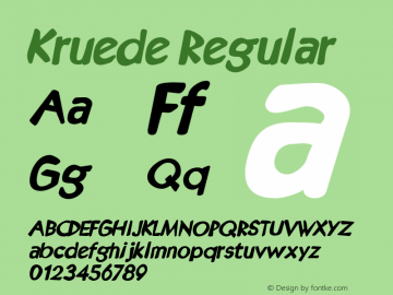 Kruede Regular Version 4.70 Font Sample