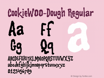 CookieW00-Dough Regular Version 1.00 Font Sample