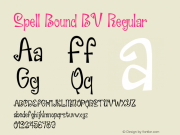 Spell Bound BV Regular Version 4.10 Font Sample