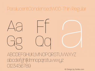 ParalucentCondensedW00-Thin Regular Version 2.00 Font Sample