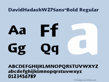 DavidHadashW27Sans-Bold Regular Version 1.00 Font Sample