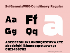 SuiGenerisW00-CondHeavy Regular Version 3.00 Font Sample