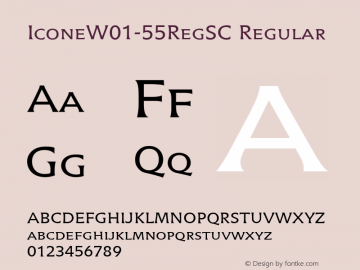 IconeW01-55RegSC Regular Version 1.00 Font Sample