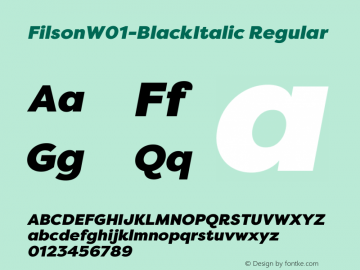 FilsonW01-BlackItalic Regular Version 1.00图片样张