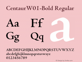 CentaurW01-Bold Regular Version 1.02 Font Sample