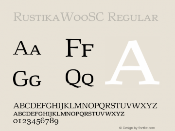 RustikaW00SC Regular Version 1.00 Font Sample
