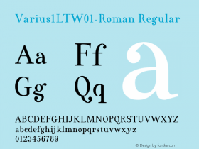 Varius1LTW01-Roman Regular Version 1.01 Font Sample