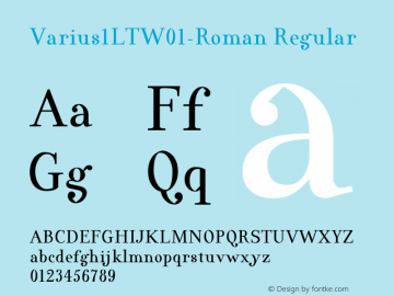 Varius1LTW01-Roman Regular Version 1.01图片样张