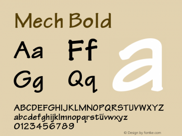 Mech Bold Macromedia Fontographer 4.1 1/7/97图片样张