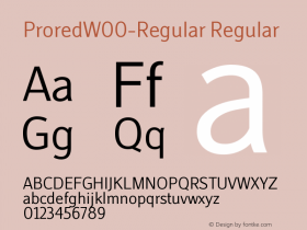 ProredW00-Regular Regular Version 1.00 Font Sample