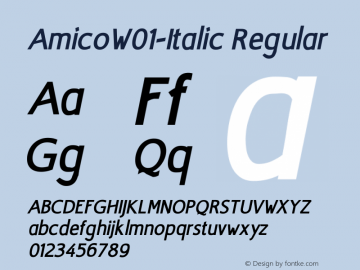 AmicoW01-Italic Regular Version 1.00图片样张